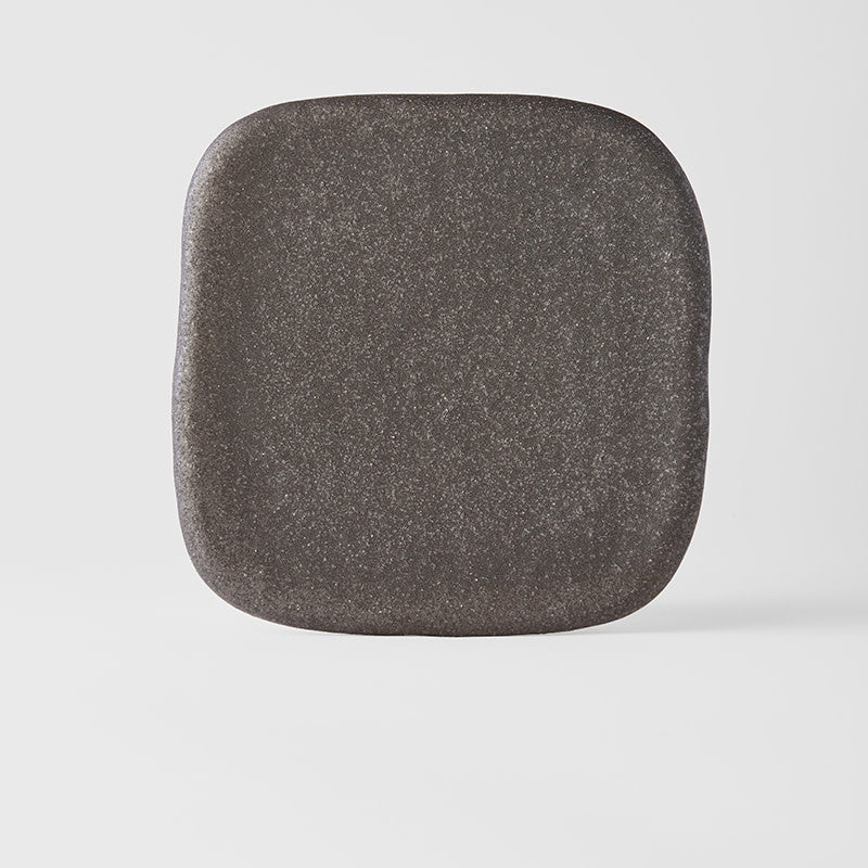 Stone Slab Square Plate 19 x 19cm Matte Black