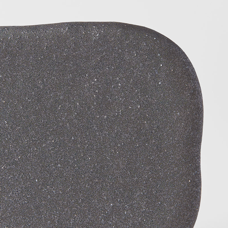 Plate Rectangular 22x13cm Stone Slab Matte Black Glaze - Made In Japan | Japanese Tableware