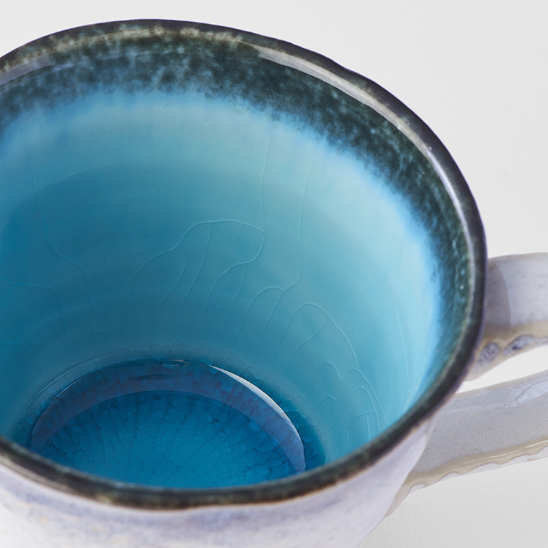 Mug with Handle 200ml Sky Blue Glaze - Made In Japan | Japanese Tableware