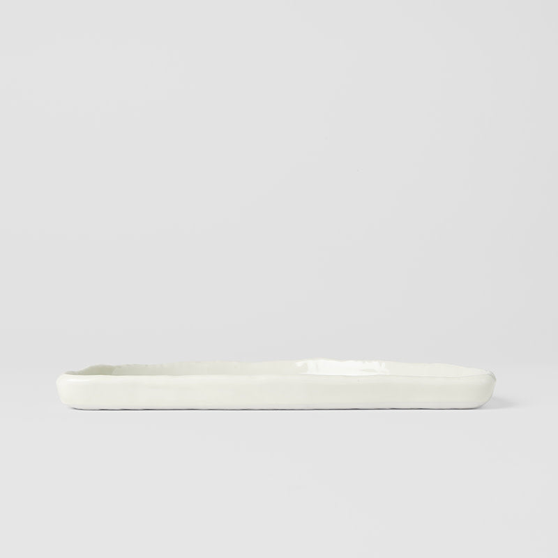 Half Moon Plate 21 cm / Ivory White Glaze