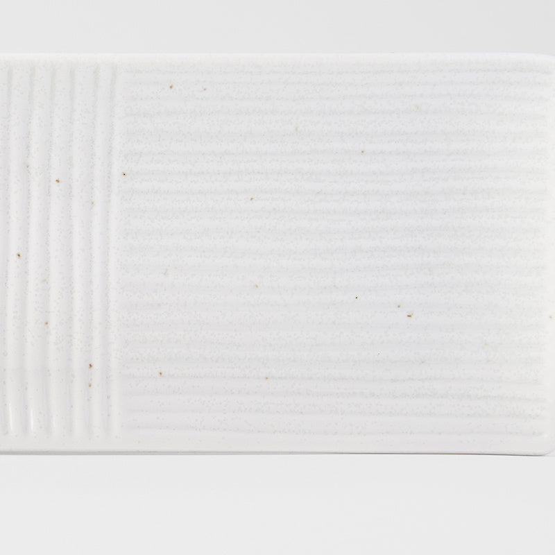 Sashimi Plate 33cm Line Design White Glaze