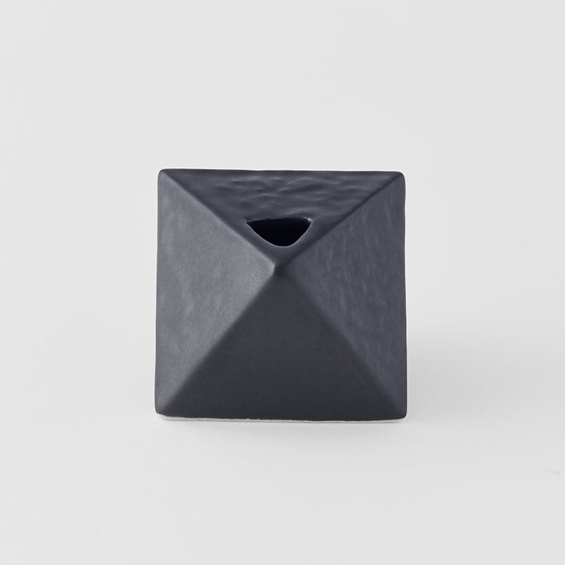 Vase Triangular 130ml Matte Black Glaze