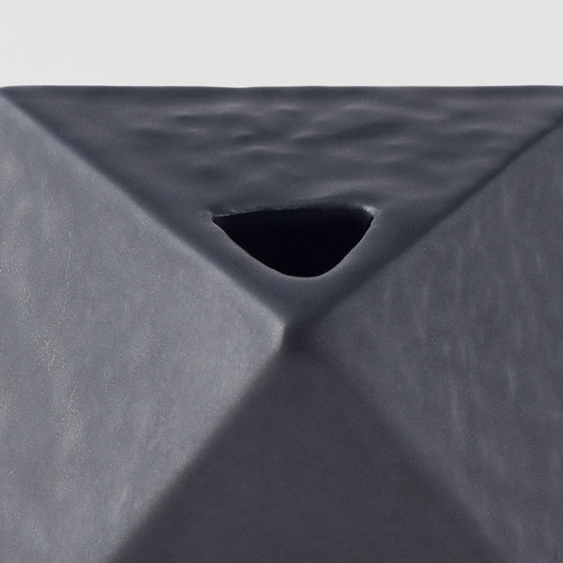 Vase Triangular 130ml Matte Black Glaze