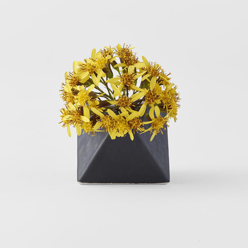 Vase Triangular 130ml Matte Black Glaze
