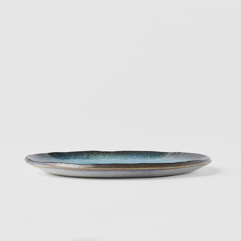 Plate Oval 18cm Sky Blue Glaze - Made In Japan | Japanese Tableware
