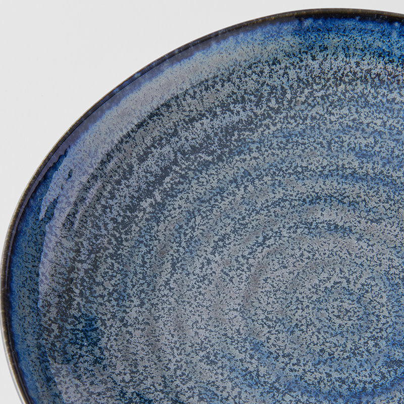 Dinner Plate Organic Shape 23cm Indigo Blue Glaze
