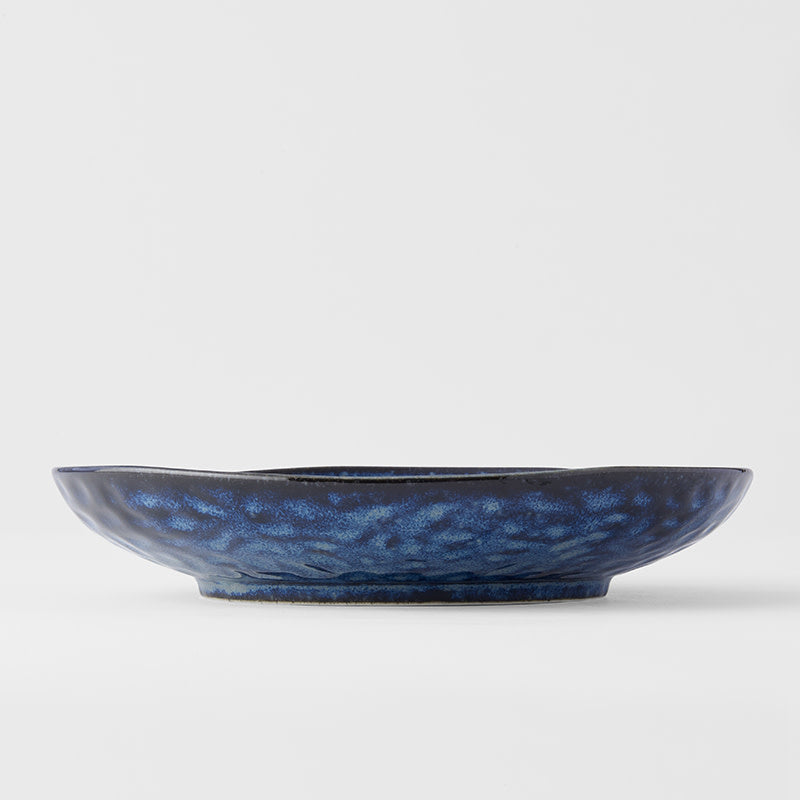 Dinner Plate Organic Shape 23cm Indigo Blue Glaze