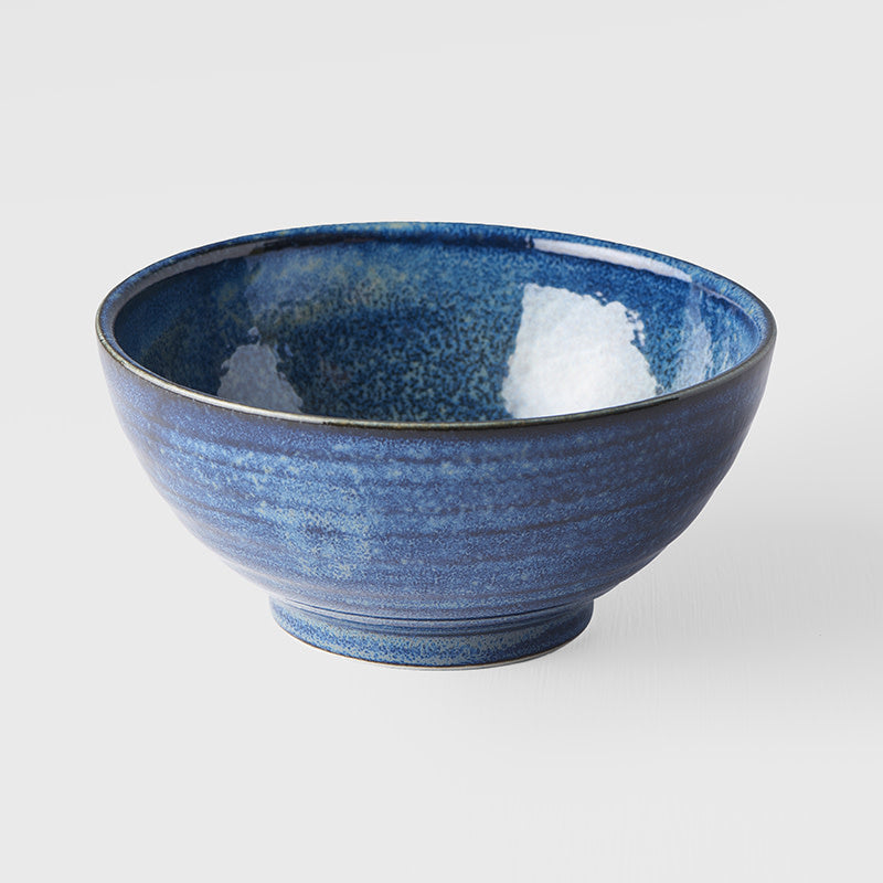 Udon Bowl 19cm Indigo Blue Glaze - Made In Japan | Japanese Tableware