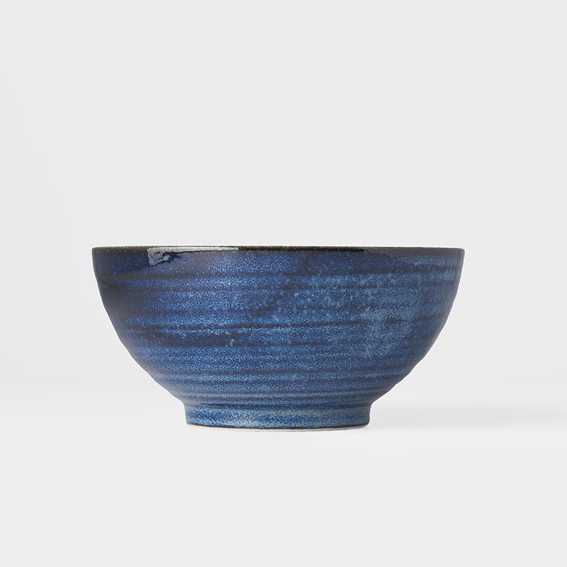 Udon Bowl 19cm Indigo Blue Glaze - Made In Japan | Japanese Tableware