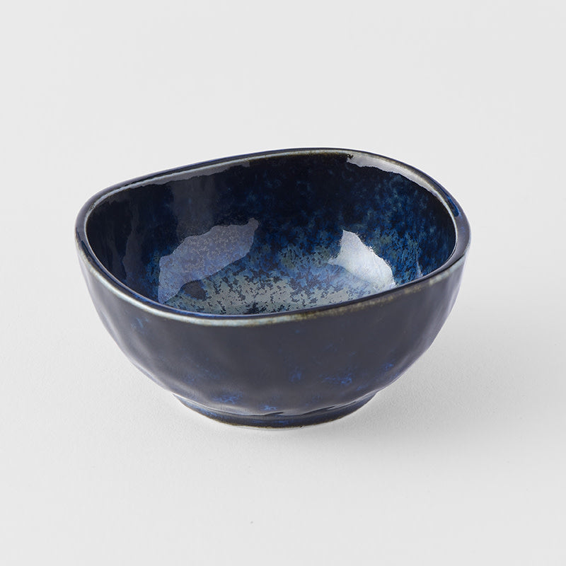 Sauce Dish Organic Shape 8.5cm Indigo Blue Glaze - Made In Japan | Japanese Tableware