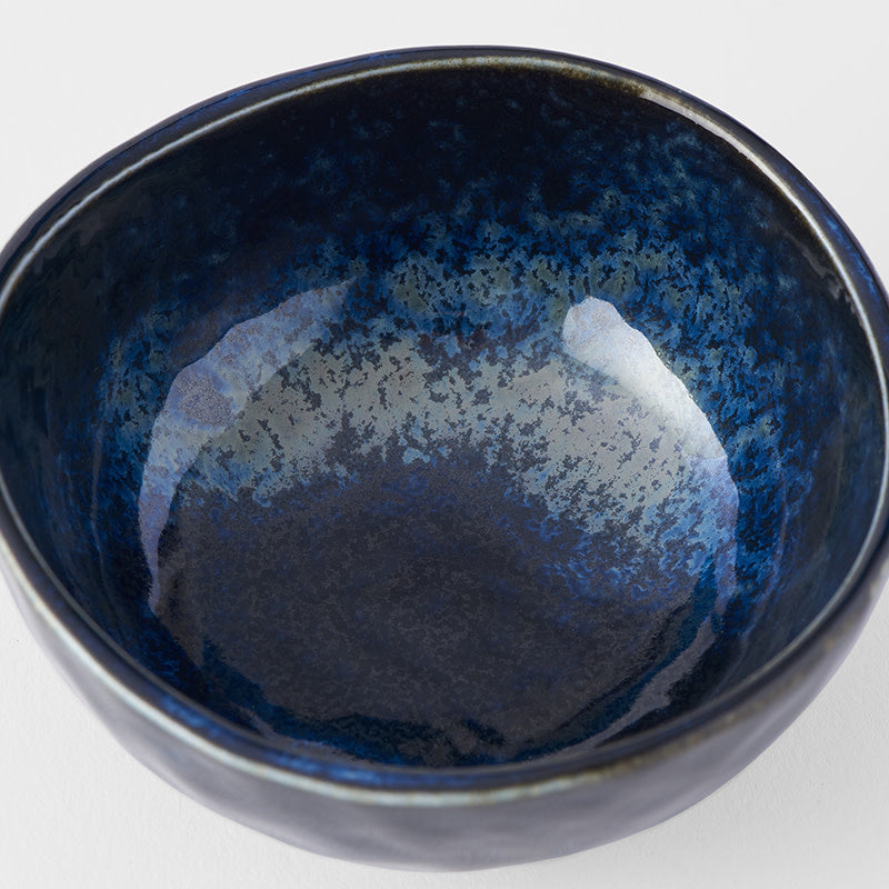 Sauce Dish Organic Shape 8.5cm Indigo Blue Glaze - Made In Japan | Japanese Tableware
