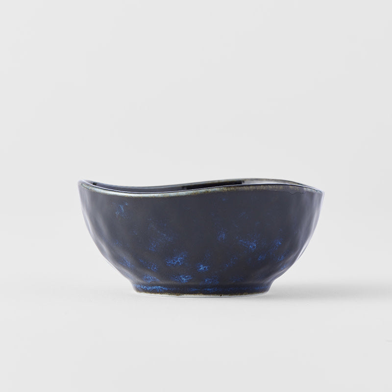 Sauce Dish Organic Shape 8.5cm Indigo Blue Glaze - Made In Japan | Japanese Tableware