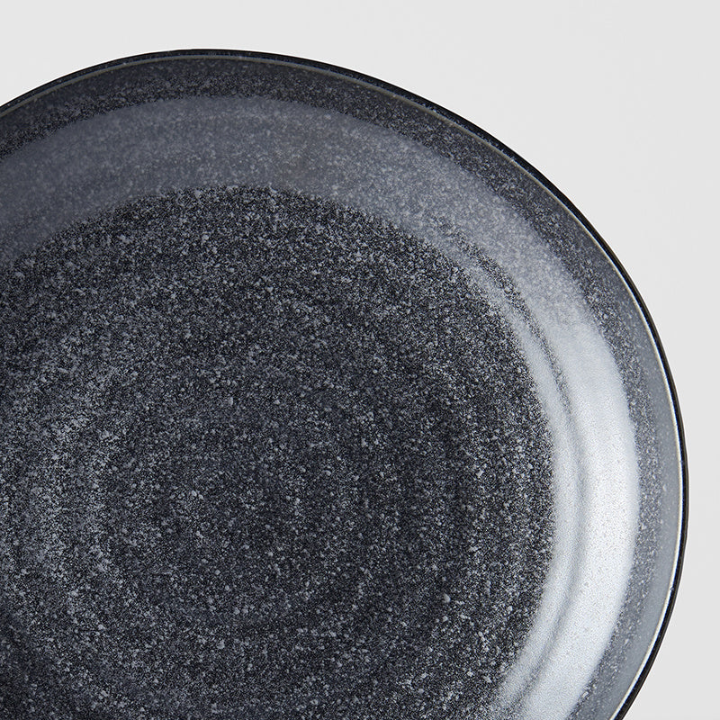 Dinner Plate Organic Shape 23cm Matt Black Glaze - Made In Japan | Japanese Tableware