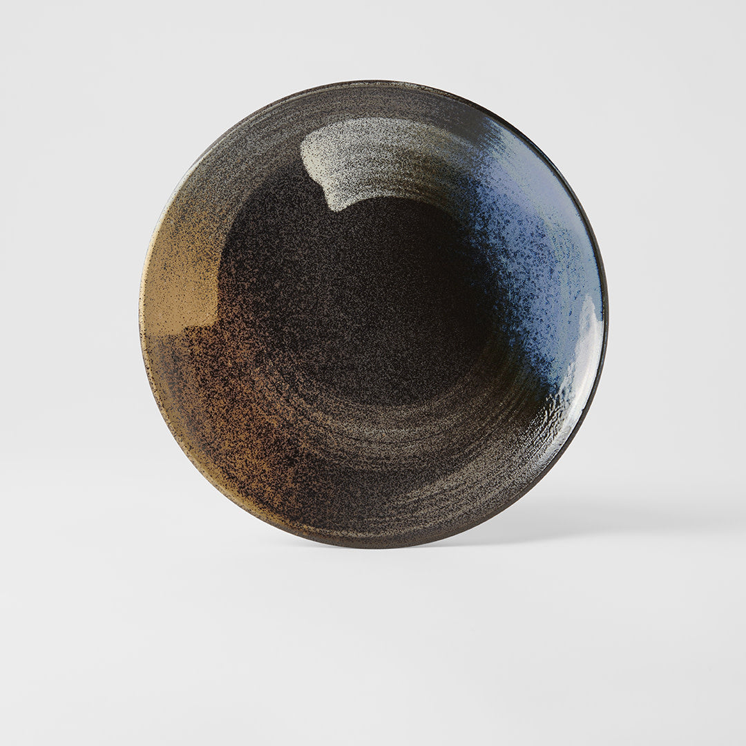 (B-GRADE) Large Dinner Plate 28.5 cm / Gold Brushstroke Glaze