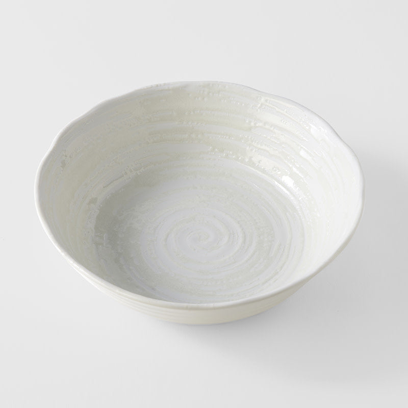 Bowl 21.5cm White Spiral