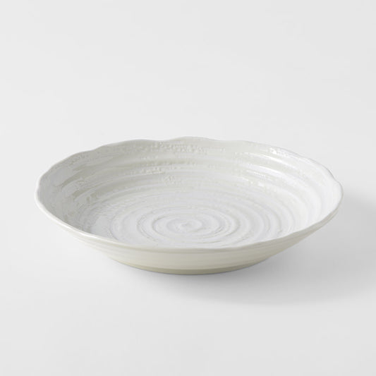 Pasta Bowl 22cm White Spiral Glaze