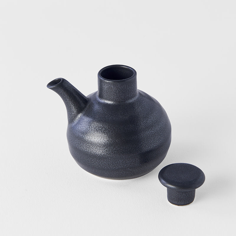 Soy Pot Minoyaki Porcelain 110ml Matte Black Glaze - Made In Japan | Japanese Tableware