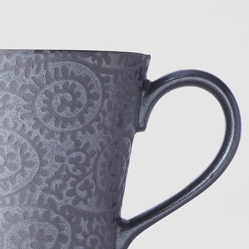 Mug 200ml Black Scroll Design - Made In Japan | Japanese Tableware