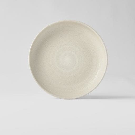 Plate High Rim 22cm Recycled White Sand Glaze
