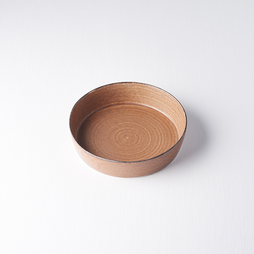 Plate High Rim 17cm Toffee Glaze