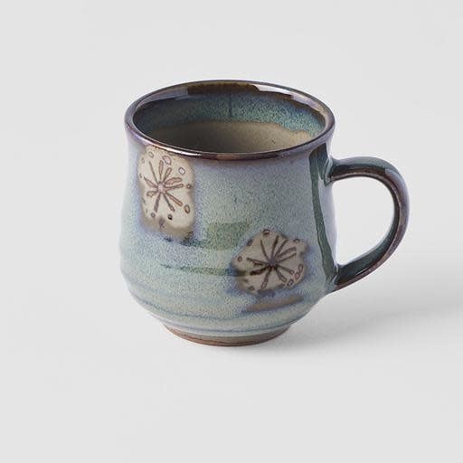 Mug 8cm 225ml Green With Leaf Design