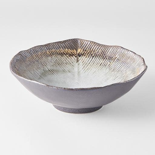 Bowl Irregular 22cm Akane Grey Glaze