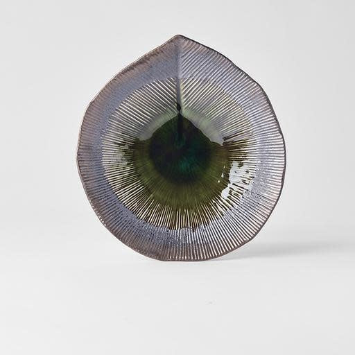 Pasta Bowl Leaf Shape 25.5x23cm Midori Ridge Glaze