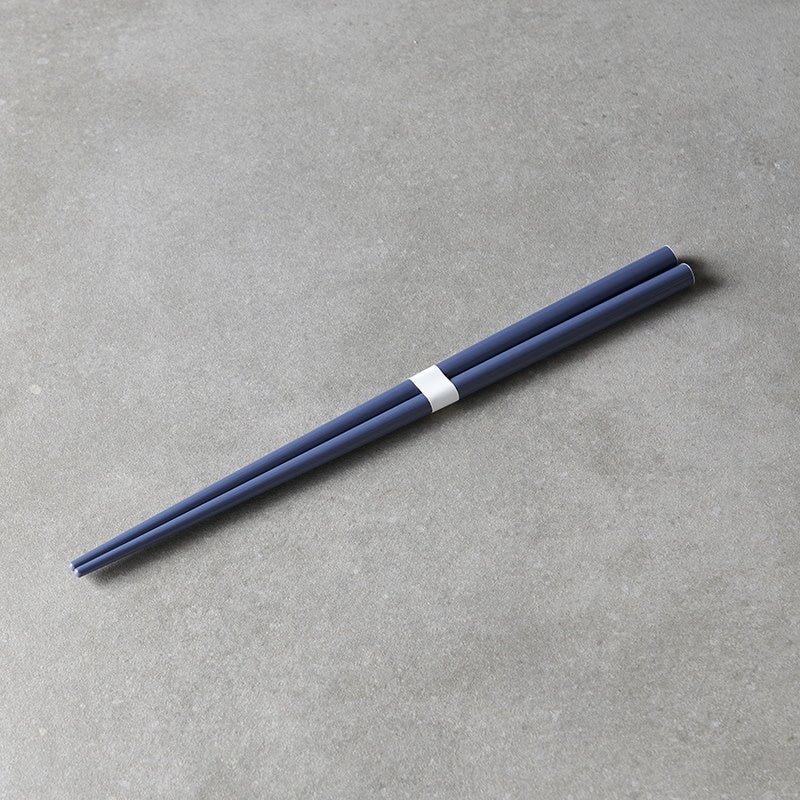 Chopsticks, Lacquered, Navy Blue & White Design