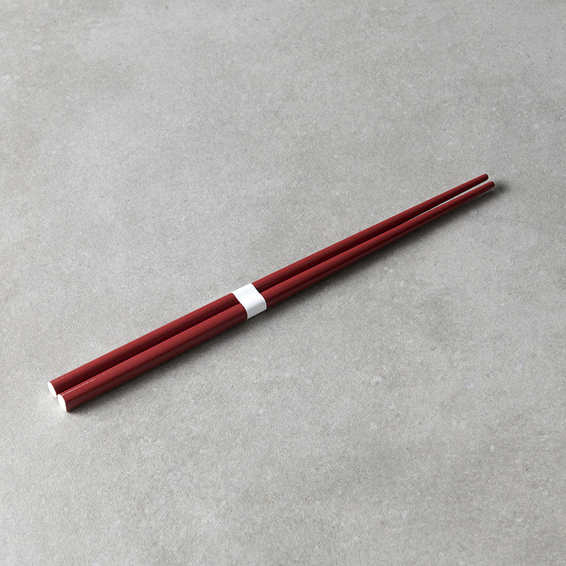 Chopsticks, Lacquered, Dark Red & White Design
