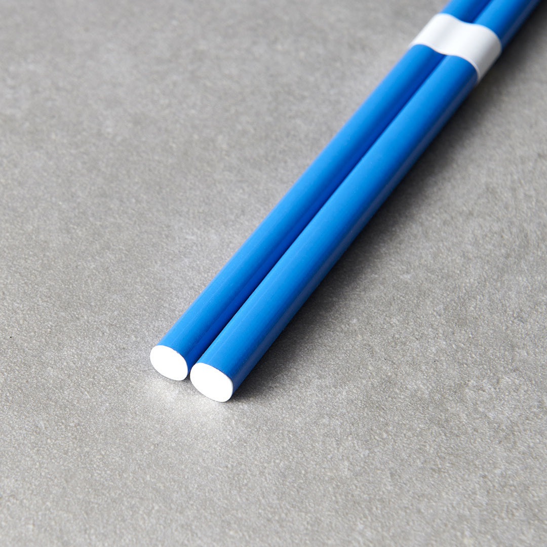 Chopsticks, Lacquered, Royal Blue & White Design