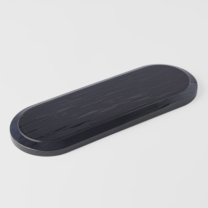 Bento Lid Oval Blk Lacquer 37.5x13.5 L1000