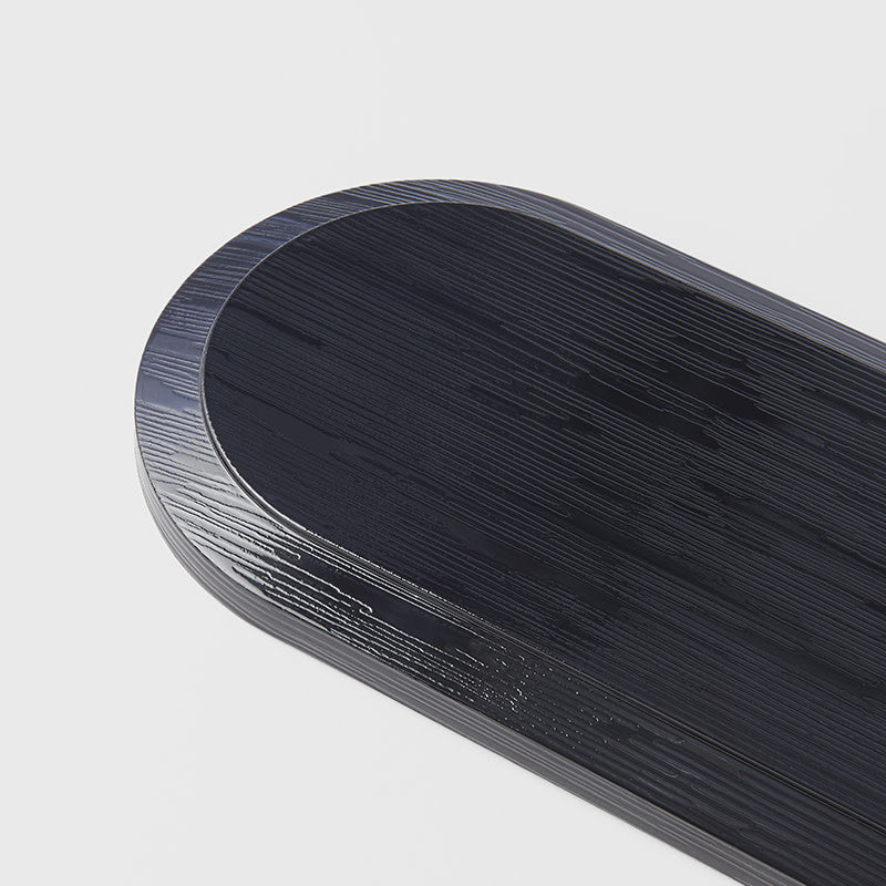 Bento Lid Oval Blk Lacquer 37.5x13.5 L1000