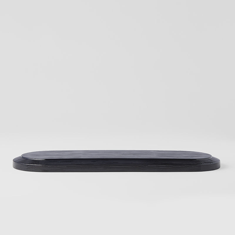 Bento Lid Oval Blk Lacquer 37.5x13.5 L1000