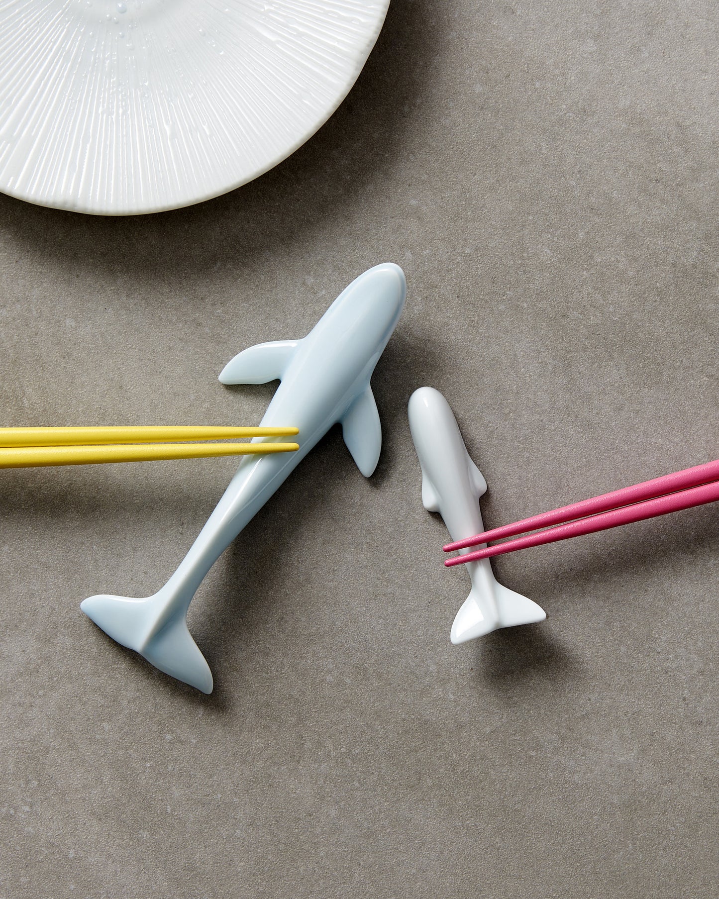 Small Whale Chopstick Rest / Pure White Glaze