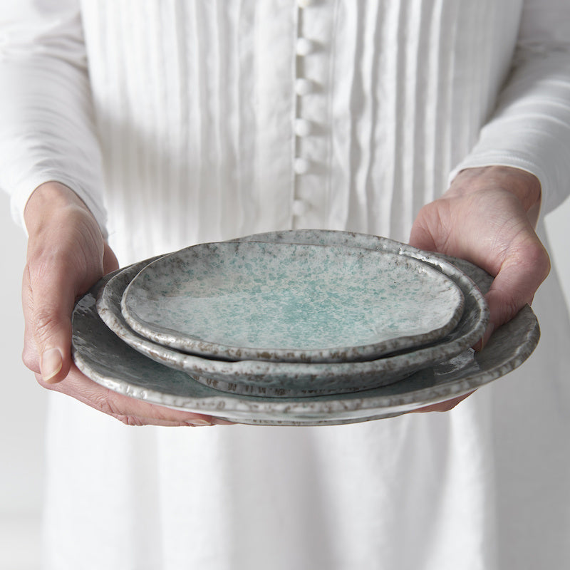 Serving Plate 27cm Aqua Splash Glaze