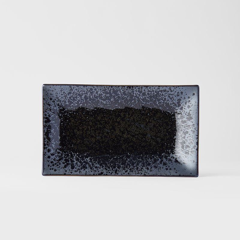 Platter Rectangular 33cm Black Pearl Glaze - Made In Japan | Japanese Tableware