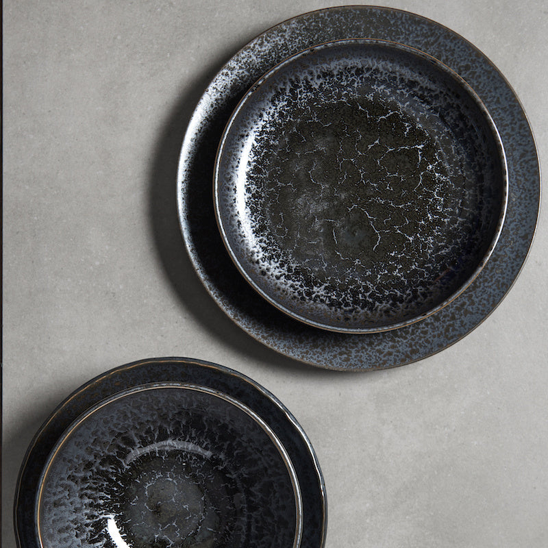Serving Bowl 28.5cm Black Pearl Glaze - Made In Japan | Japanese Tableware