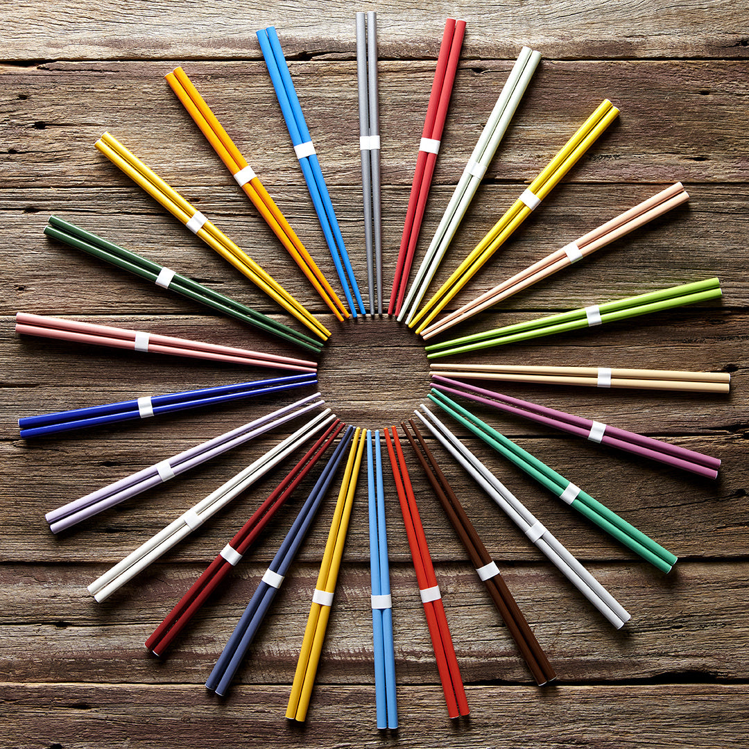 Chopsticks, Lacquered, Grey & White Design