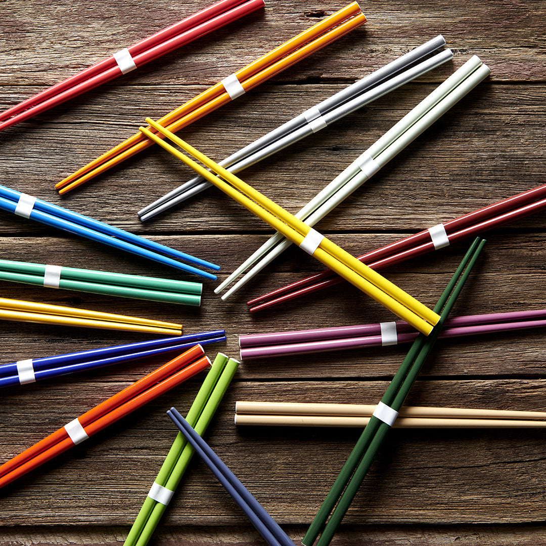 Chopsticks, Lacquered, Grey & White Design