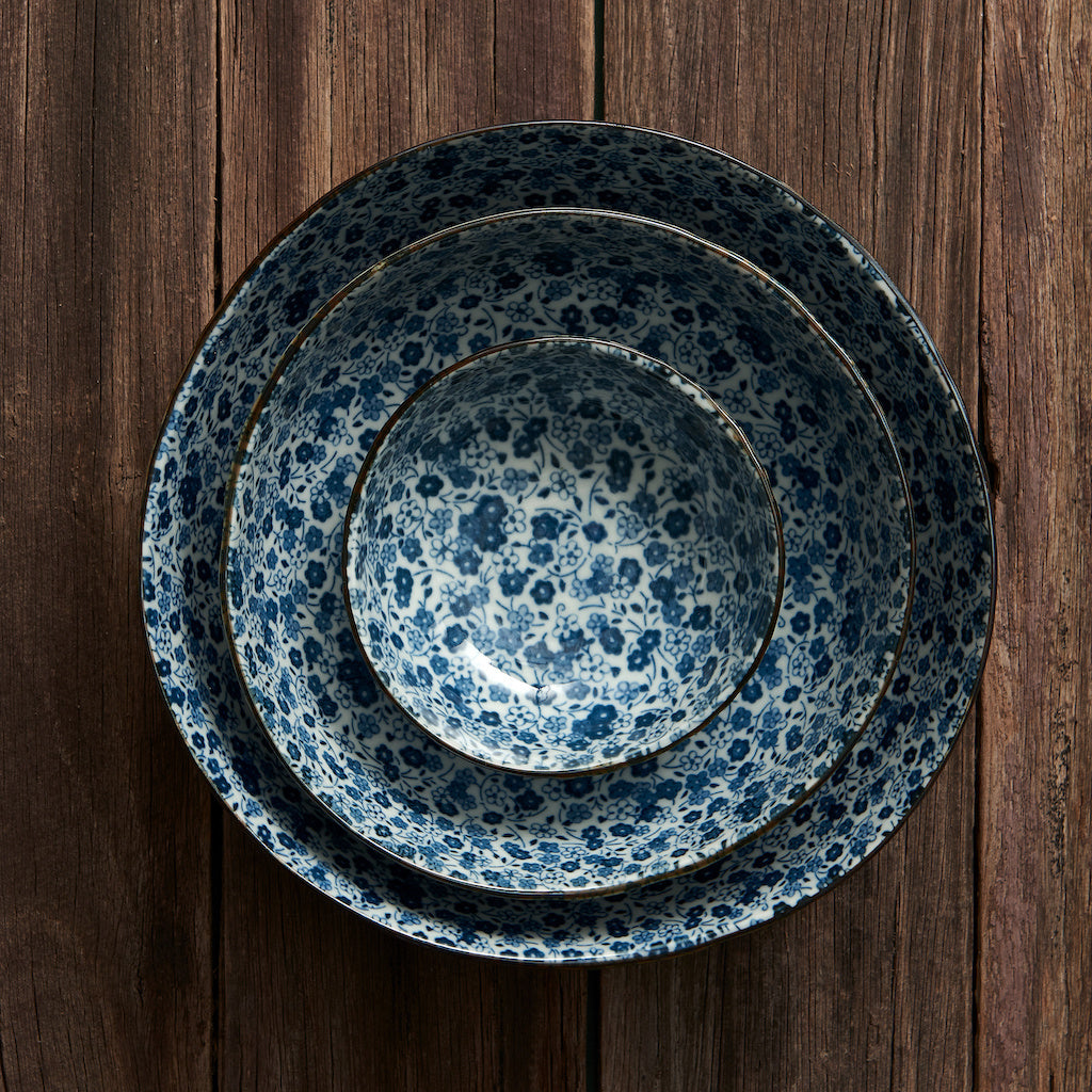 Bowl Organic Shape 20cm Blue Daisy Design