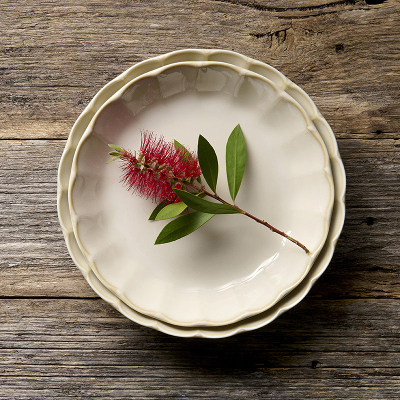 Plate High Rim 21.8cm Ivory Rinka Glaze