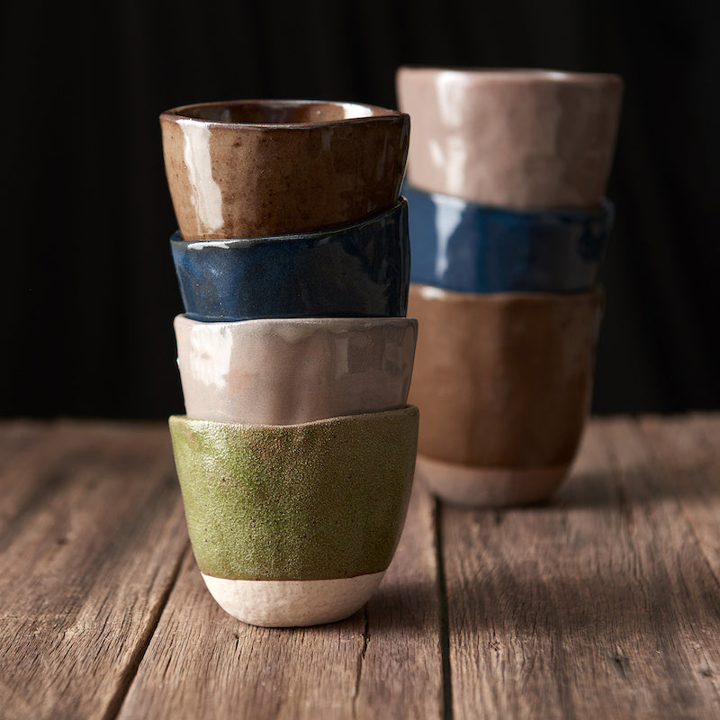 Lopsided Mug Large 9.3cm 275ml Kinoko Mushroom Grey Glaze