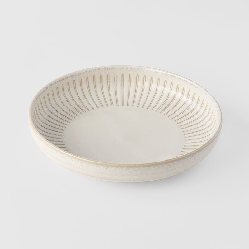 Plate High Rim 20.5cm Ridged Alabaster Glaze