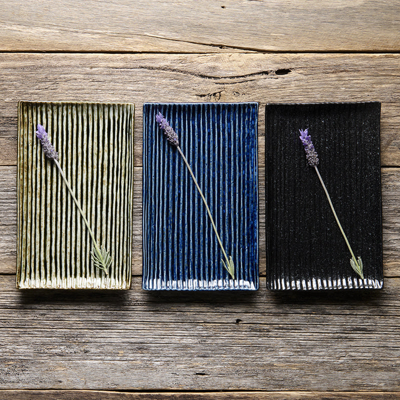 Sushi Plate 24cm Blue Contour Glaze