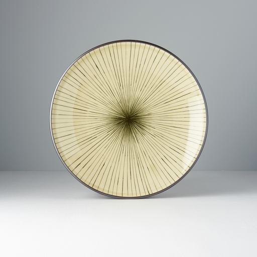 Dinner Plate 26cm Green Converging Line Glaze