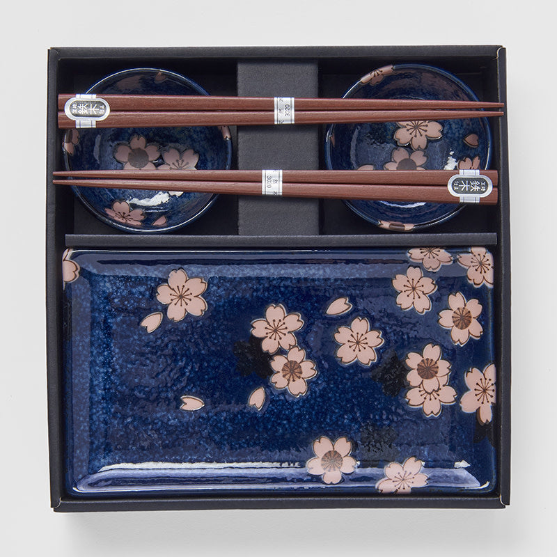 Sushi Set 4 Piece Navy Pink Sakura