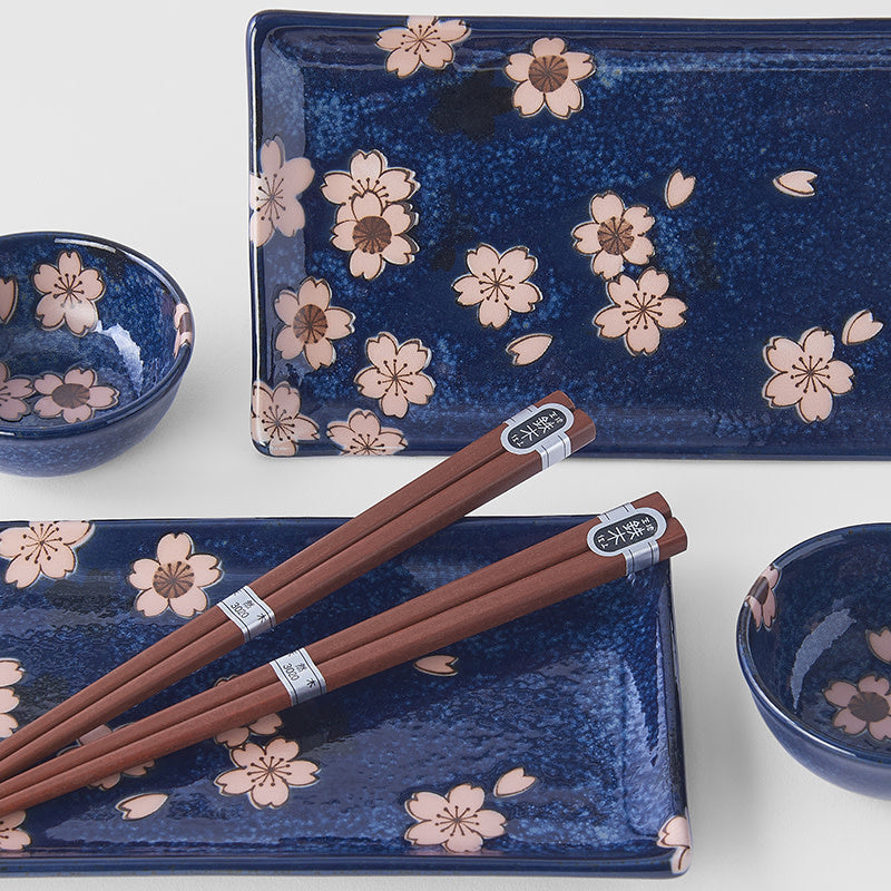 Sushi Set 4 Piece Navy Pink Sakura