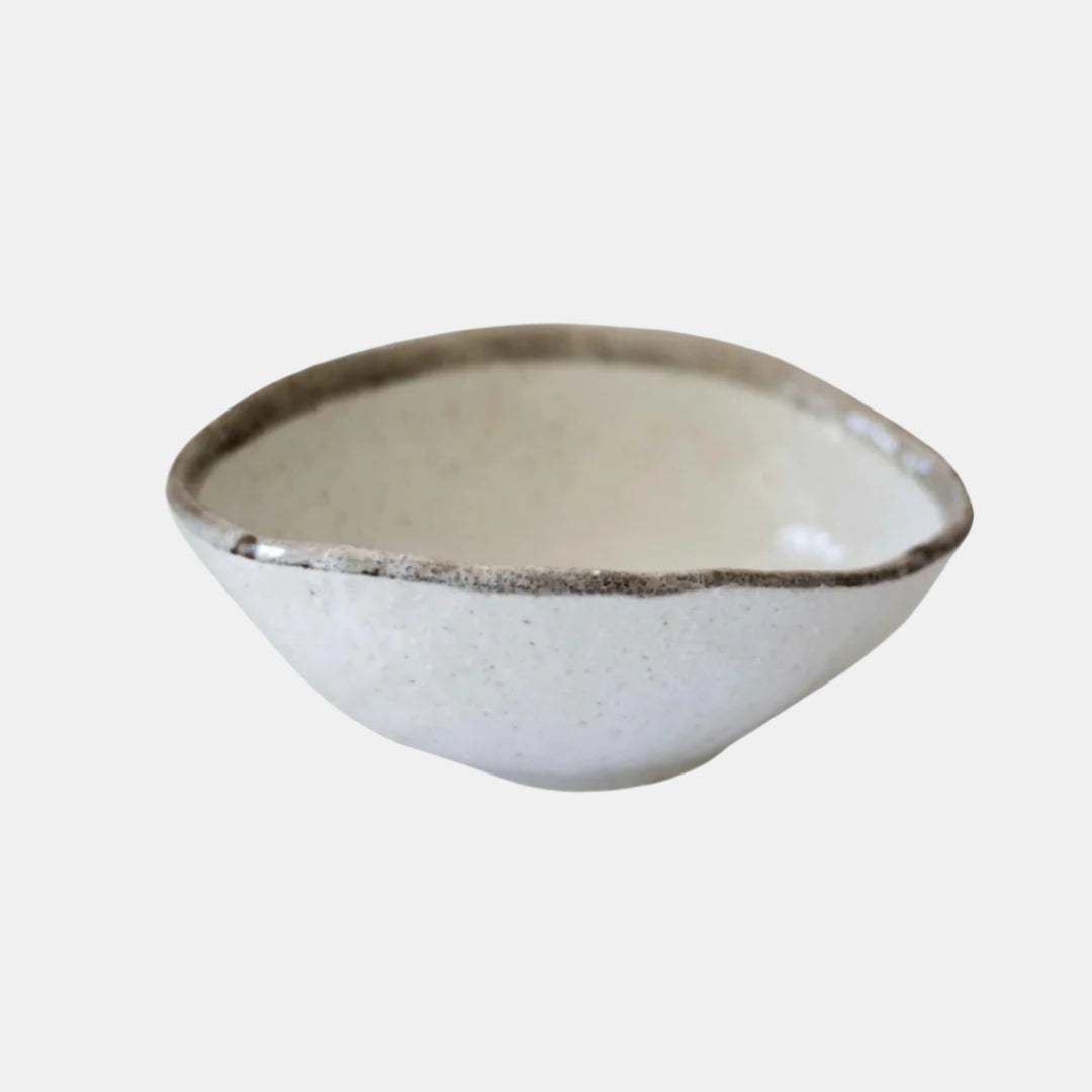 Organic Oval Bowl15cm Flax Glaze