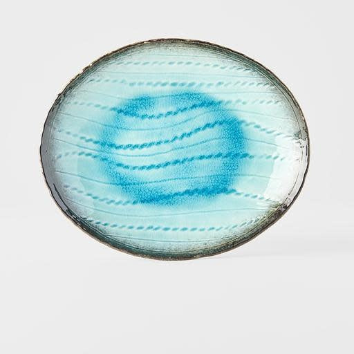 Oval Plate, 24 x 20 cm, Sky Blue Design