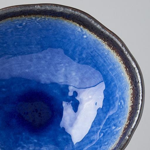 Organic Oval Serving Bowl 24 cm, 1200 ml, Cobalt Blue Glaze